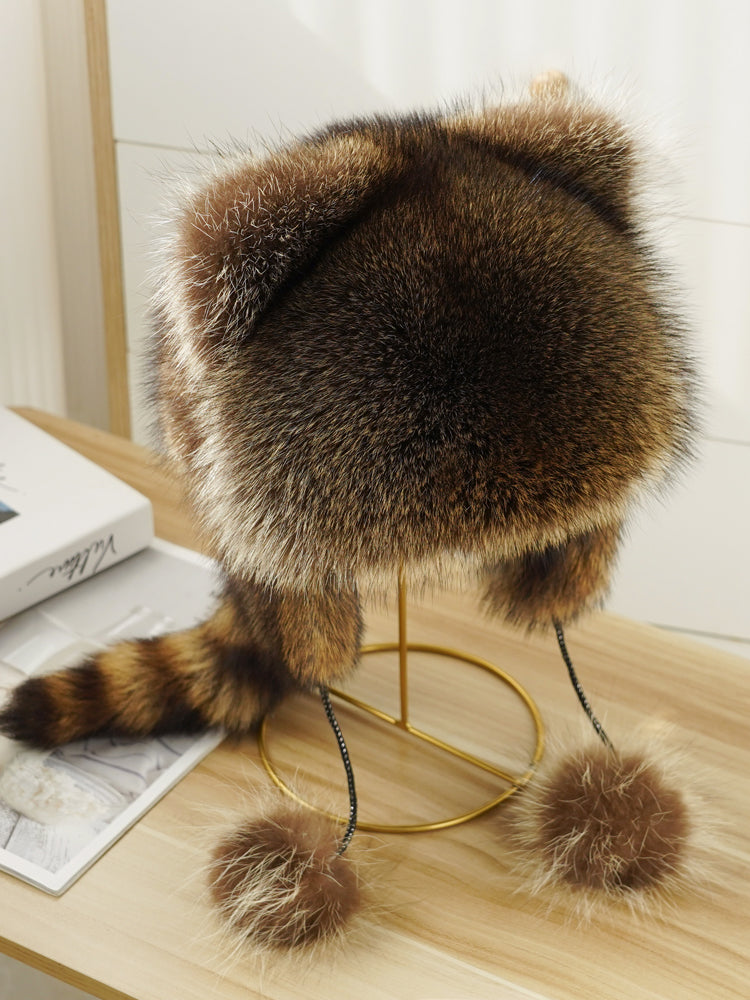 raccoon fur hat