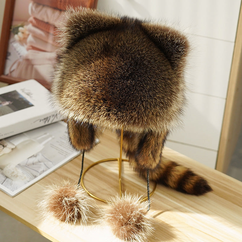 raccoon fur hat