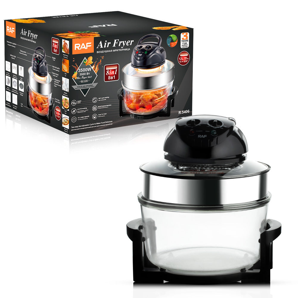 RAF European Standard Air Fryer 12L Multifunctional Glass Household