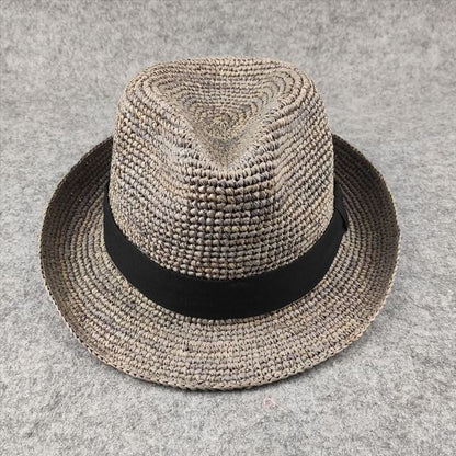 Raffia Straw Hat Wide Brim Jazz Hat Unisex Casual Sun Hat
