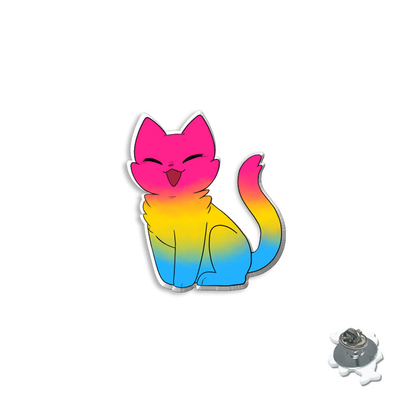 Rainbow Animal Acrylic Brooch