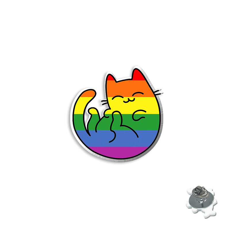 Rainbow Animal Acrylic Brooch