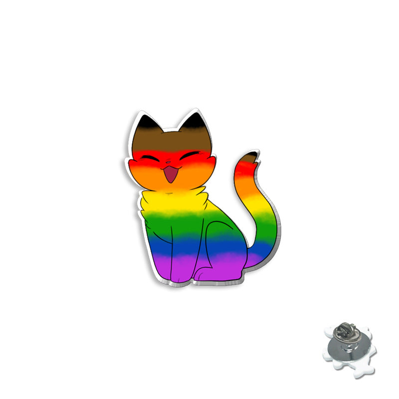 Rainbow Animal Acrylic Brooch