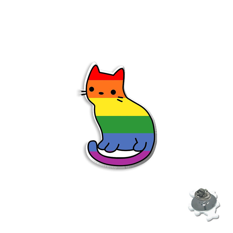 Rainbow Animal Acrylic Brooch