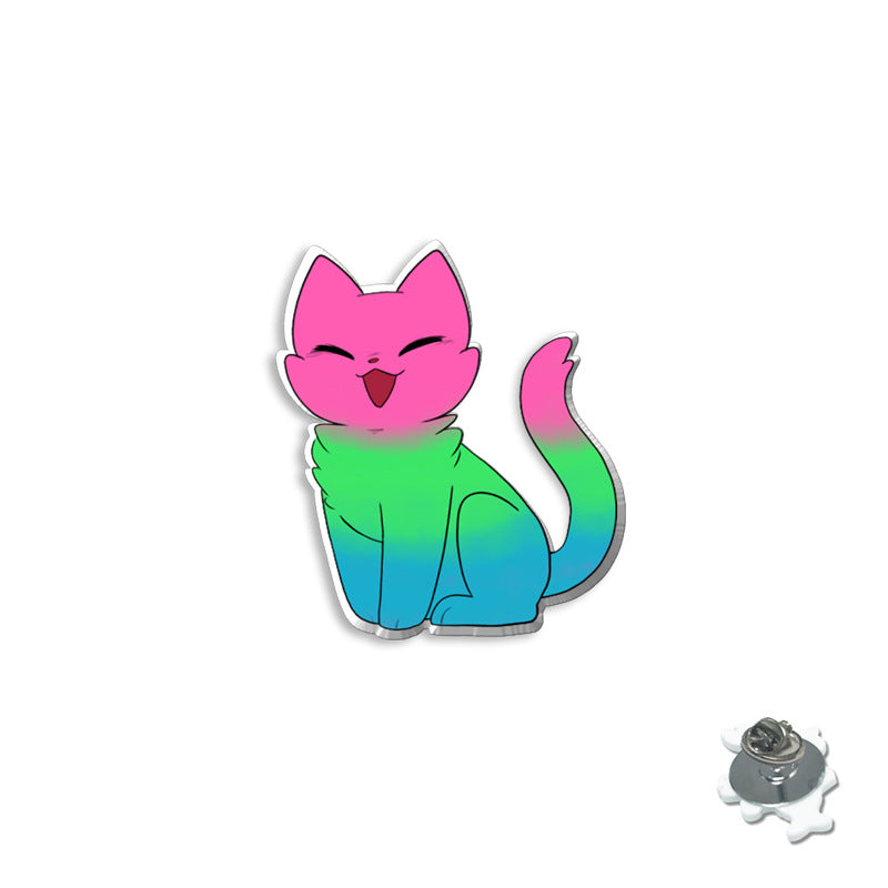 Rainbow Animal Acrylic Brooch