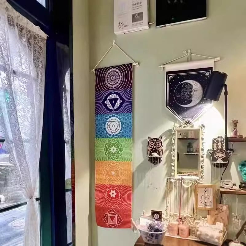 Rainbow Chakra Meditation Tapestry