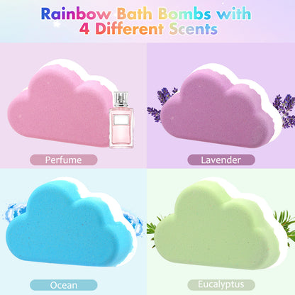Rainbow Cloud Bath Salt Balls Set