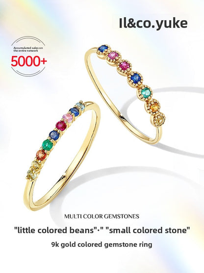 Rainbow gemstone ring