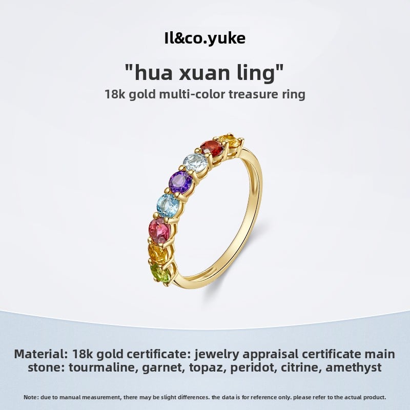 Rainbow gemstone ring