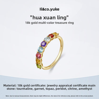 Rainbow gemstone ring