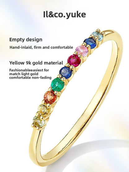Rainbow gemstone ring