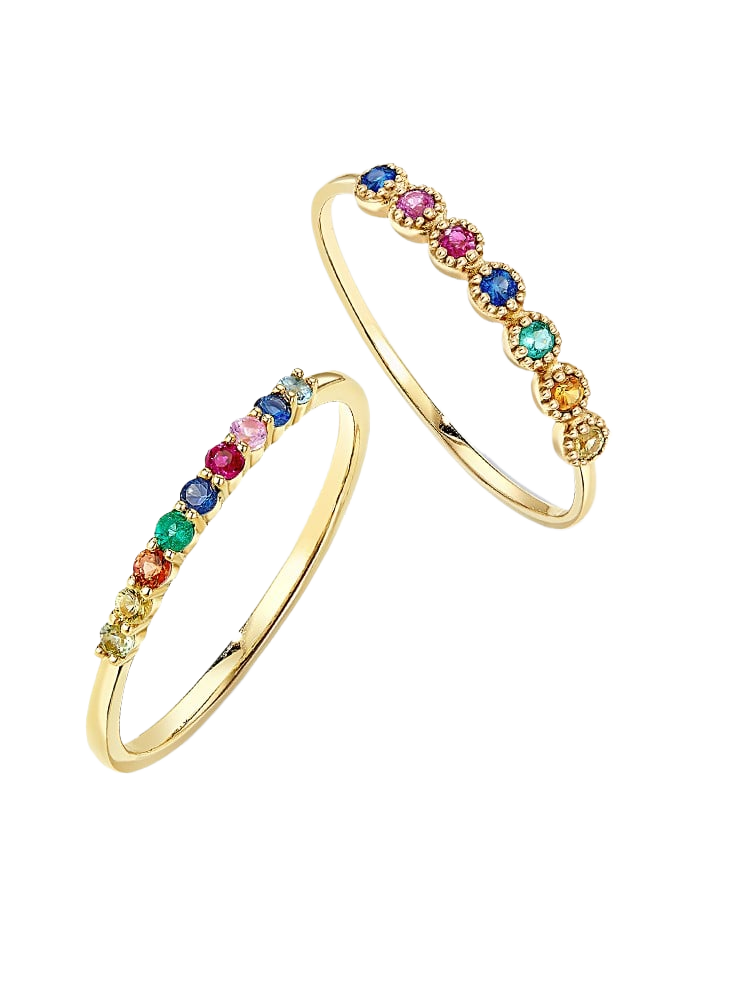 Rainbow gemstone ring
