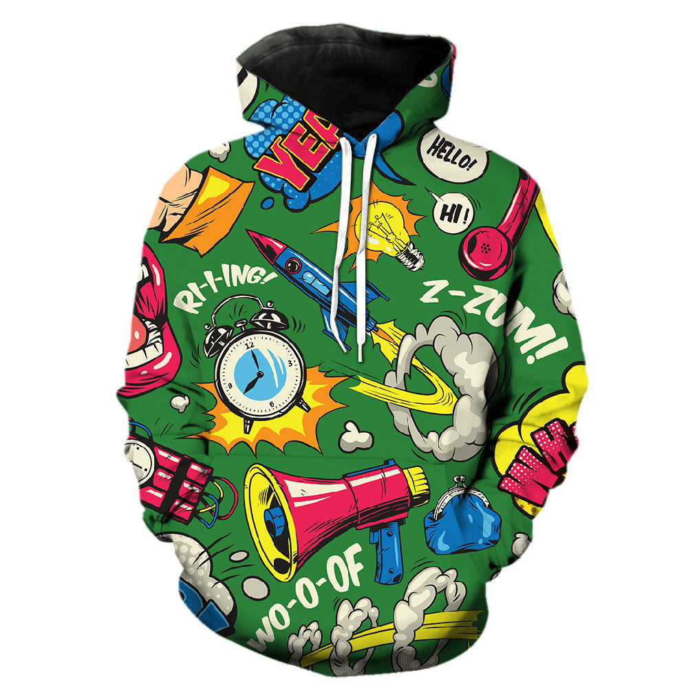 Rainbow Graffiti 3D Print Hooded Sweatshirt