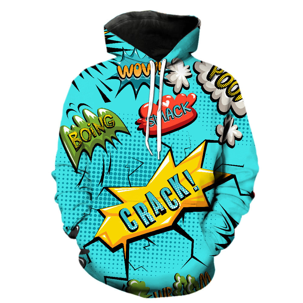 Rainbow Graffiti 3D Print Hooded Sweatshirt