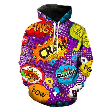 Rainbow Graffiti 3D Print Hooded Sweatshirt