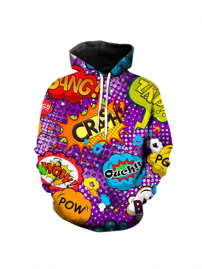 Rainbow Graffiti 3D Print Hooded Sweatshirt