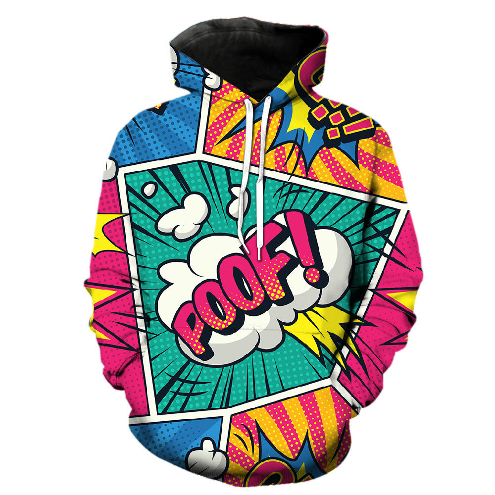 Rainbow Graffiti 3D Print Hooded Sweatshirt