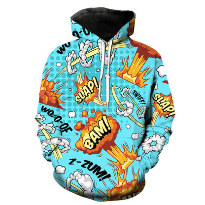 Rainbow Graffiti Print Hooded Sweatshirt