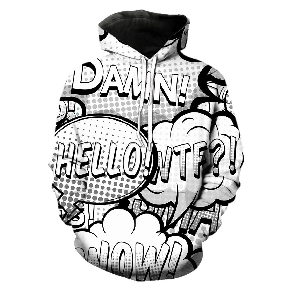 Rainbow Graffiti Print Hooded Sweatshirt