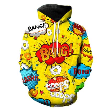 Rainbow Graffiti Print Hooded Sweatshirt