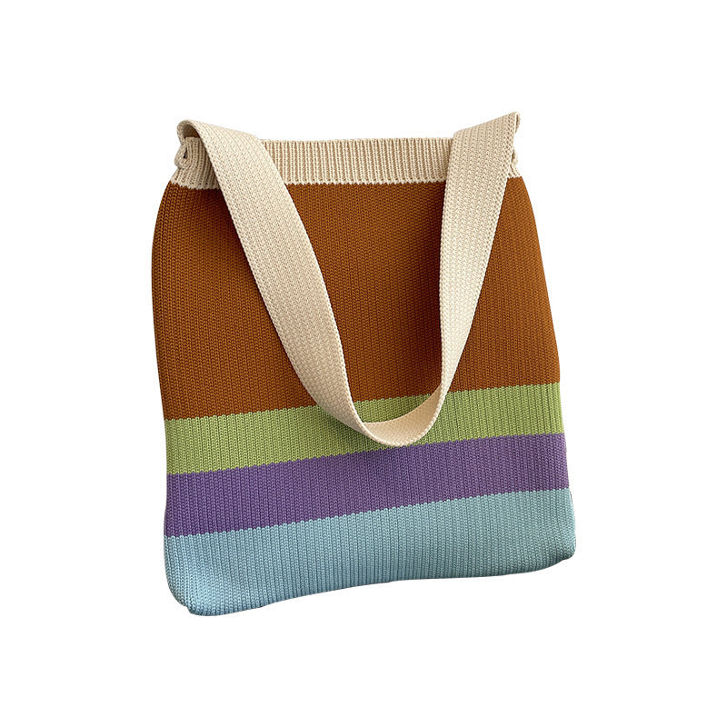 Rainbow Knitted Tote Bag