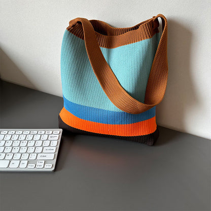 Rainbow Knitted Tote Bag