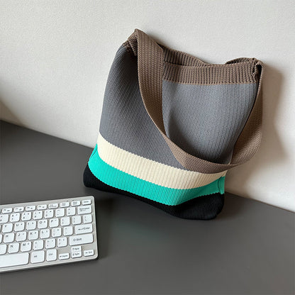 Rainbow Knitted Tote Bag