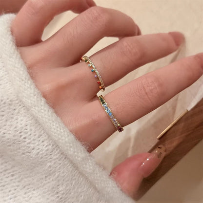Rainbow Sparkling Diamond Adjustable Ring