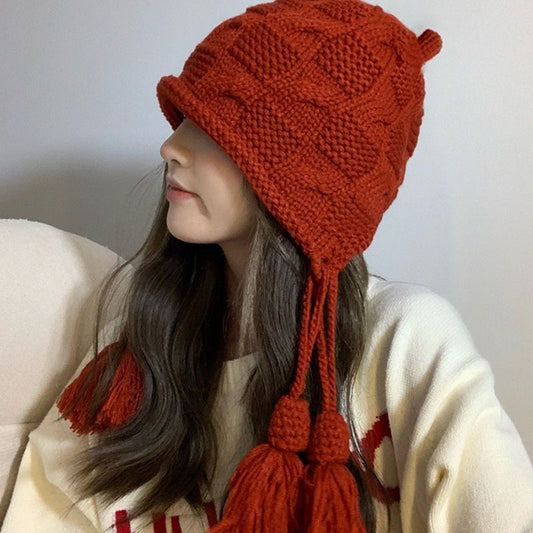 Rainbow Stripe Knitted Winter Hat