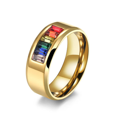 Rainbow Titanium Steel Unisex Rings