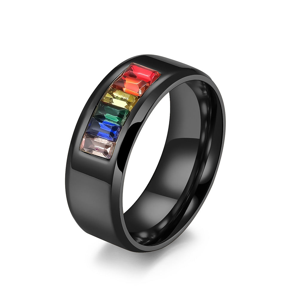 Rainbow Titanium Steel Unisex Rings