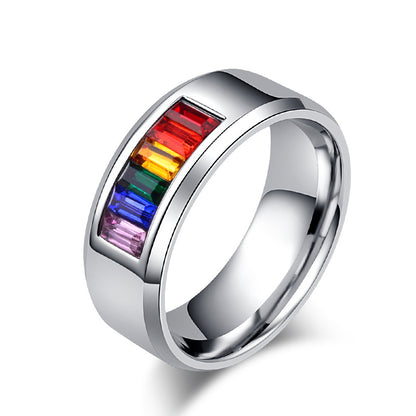 Rainbow Titanium Steel Unisex Rings
