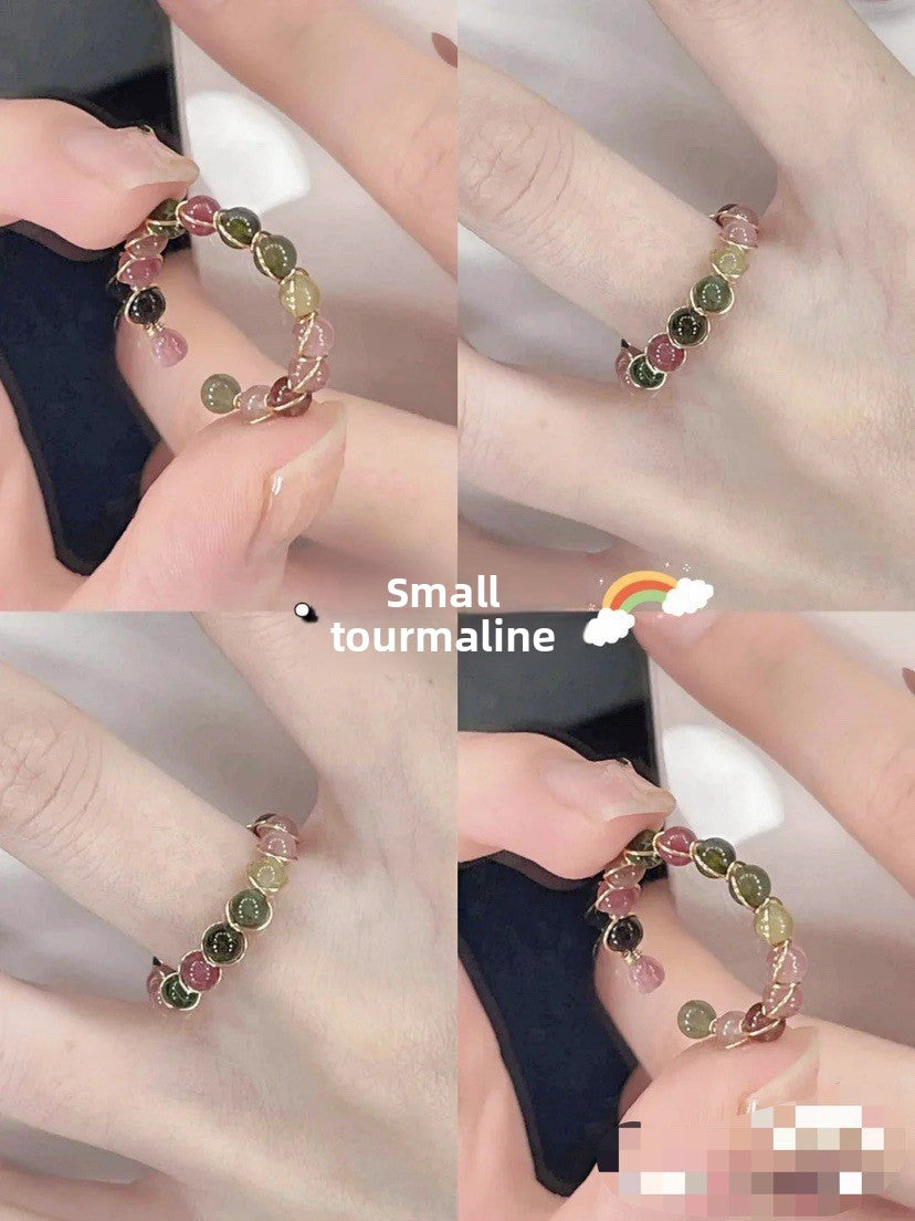 Rainbow tourmaline ring