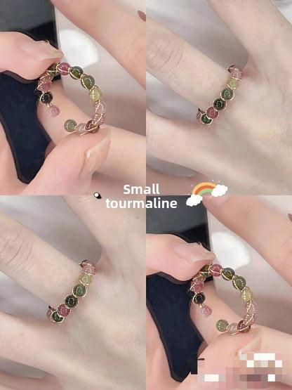 Rainbow tourmaline ring