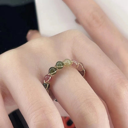 Rainbow tourmaline ring