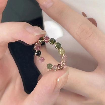 Rainbow tourmaline ring