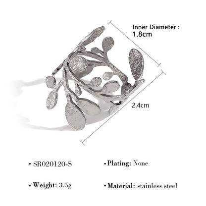 Rainbow Zircon Leaf Ring