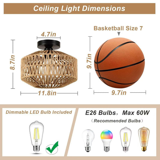 Rattan Ceiling Lamp