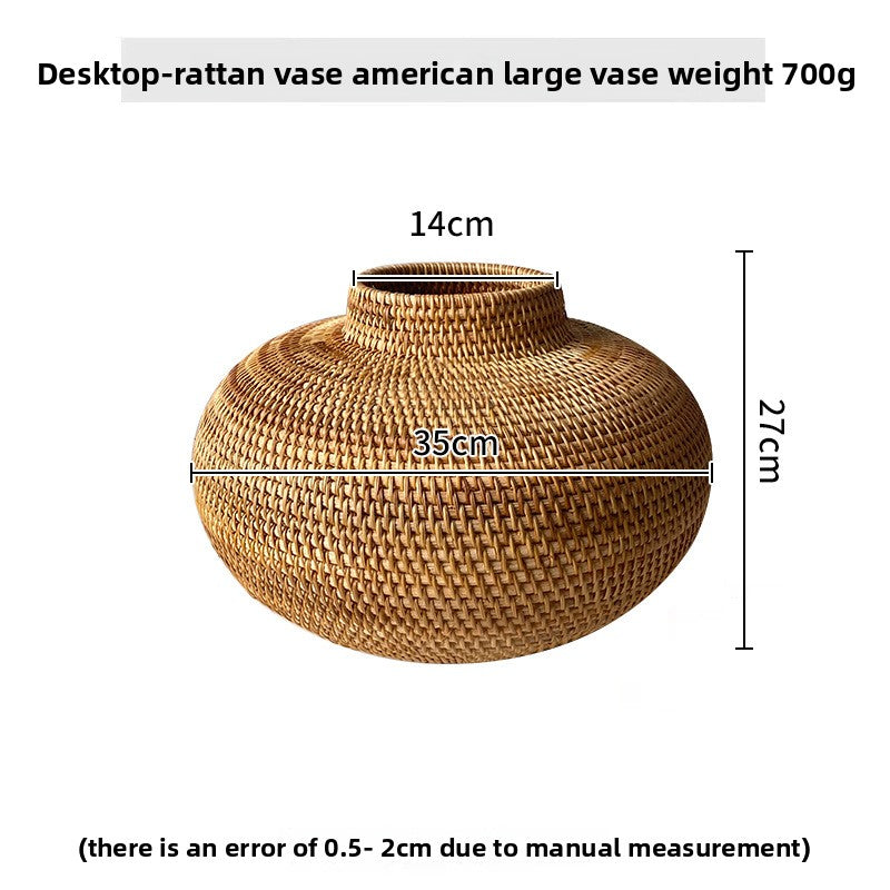 Rattan storage basket
