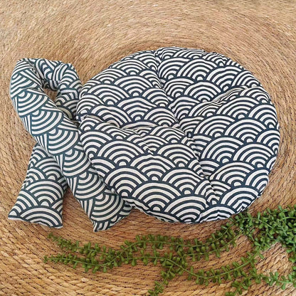 Rattan Woven Cat Nest with Cooling Mat and Toy