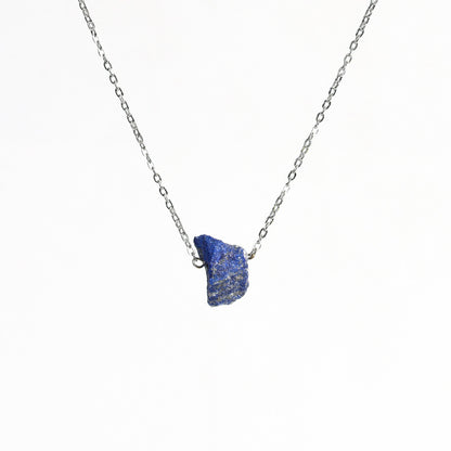 Raw Crystal Stone Necklace with Gold Chain