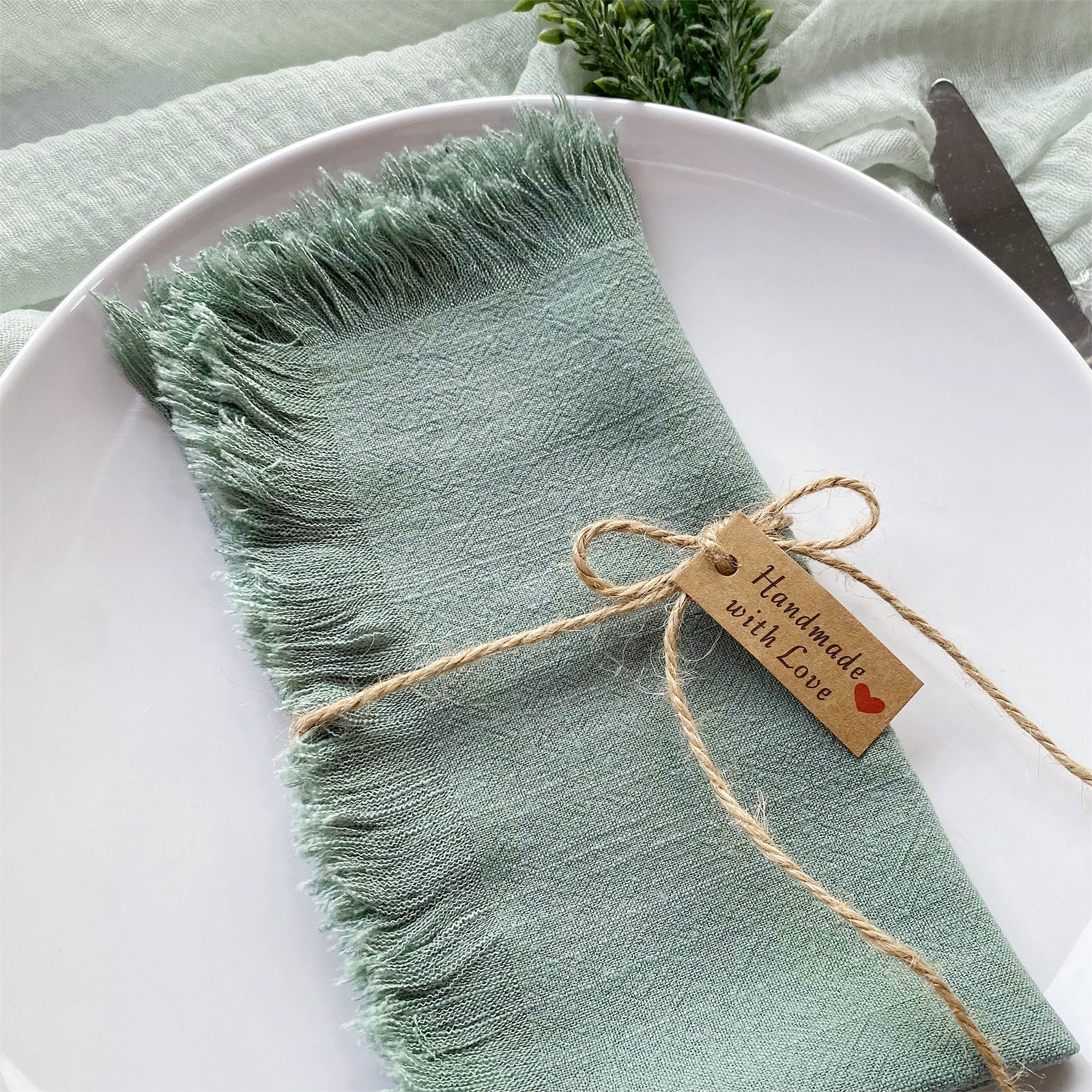 Raw Edge Linen Cotton Table Mat