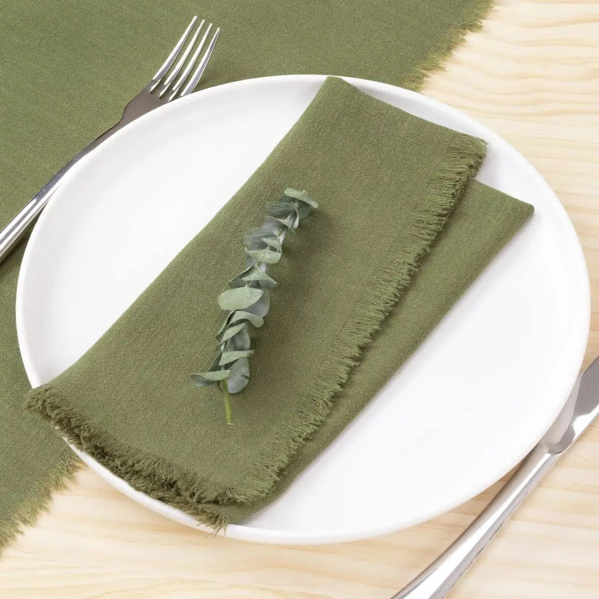 Raw Edge Linen Cotton Table Mat