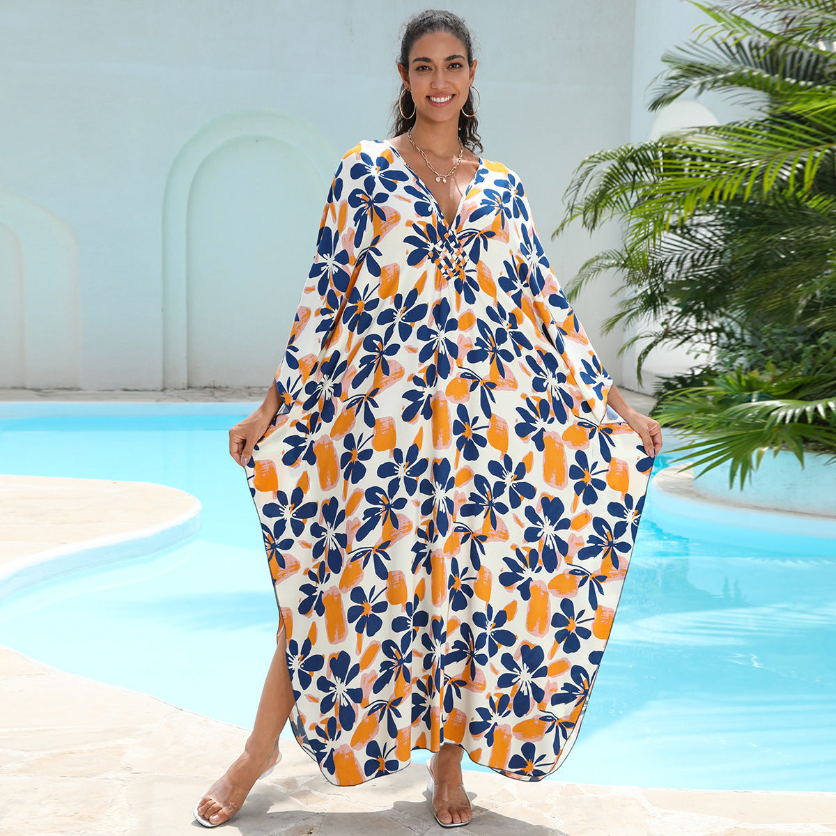 Rayon Printed Beach Cover Up Dress