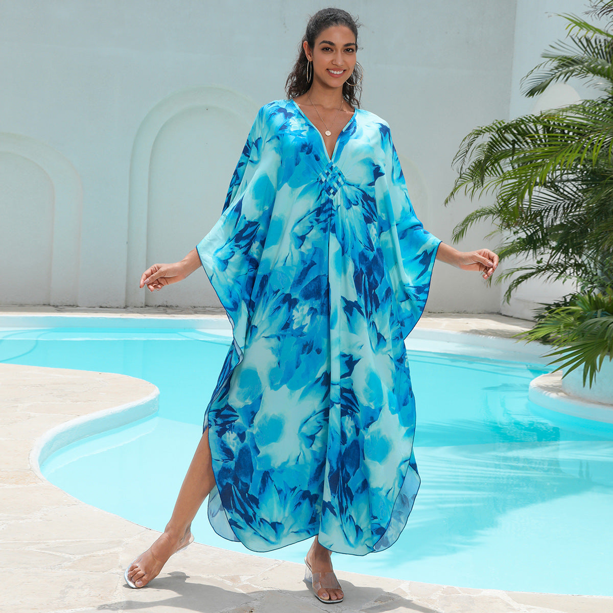 Rayon Printed Beach Cover Up Dress