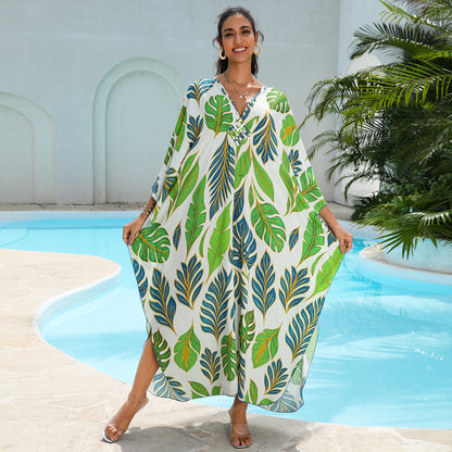 Rayon Printed Beach Cover Up Dress
