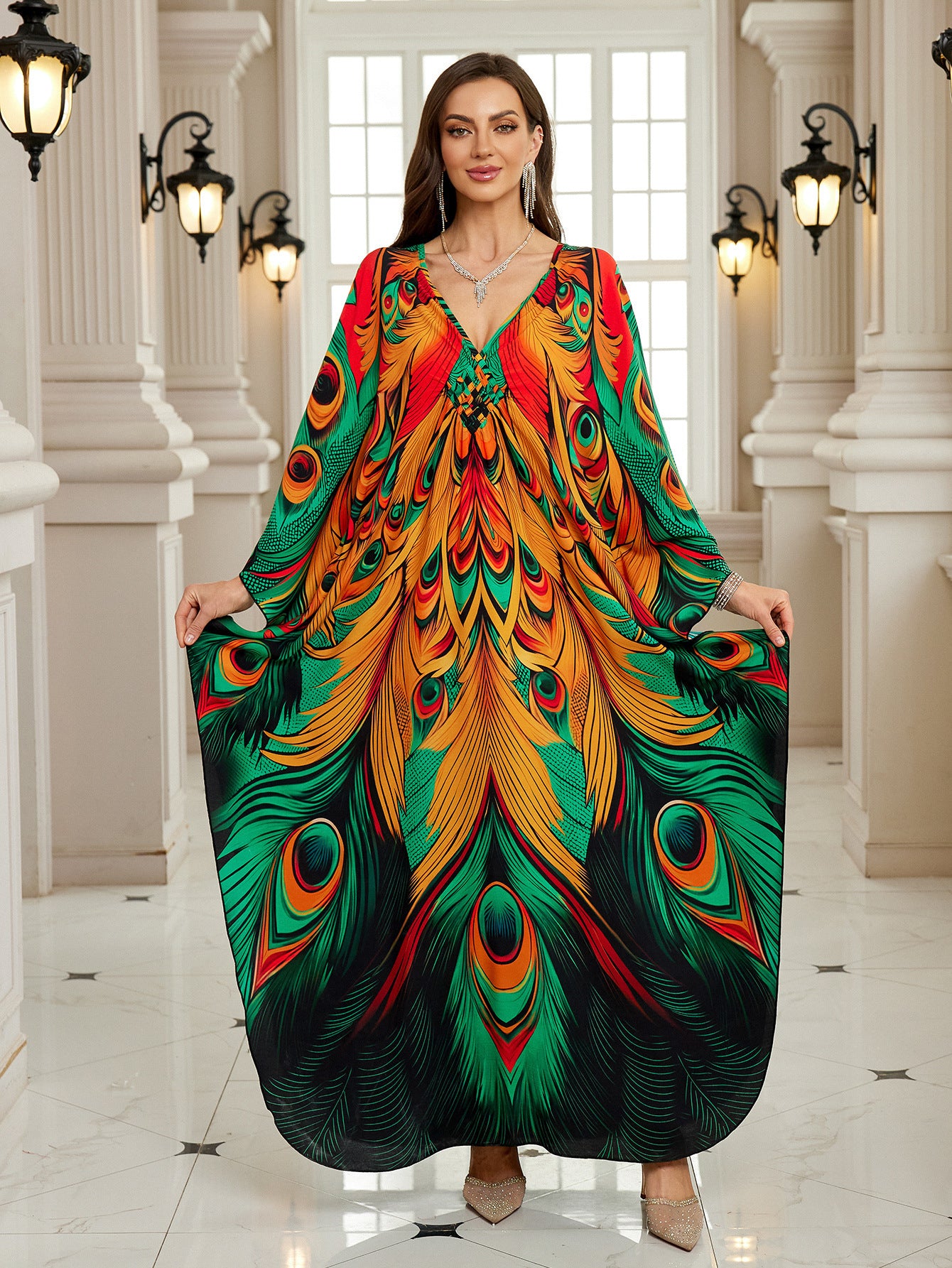 Rayon Printed Beach Cover Up Dress