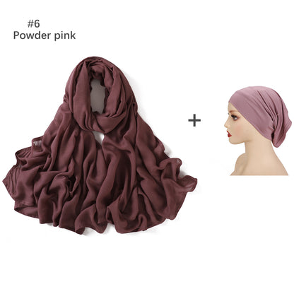 Rayon Scarf and Elastic Cap Set
