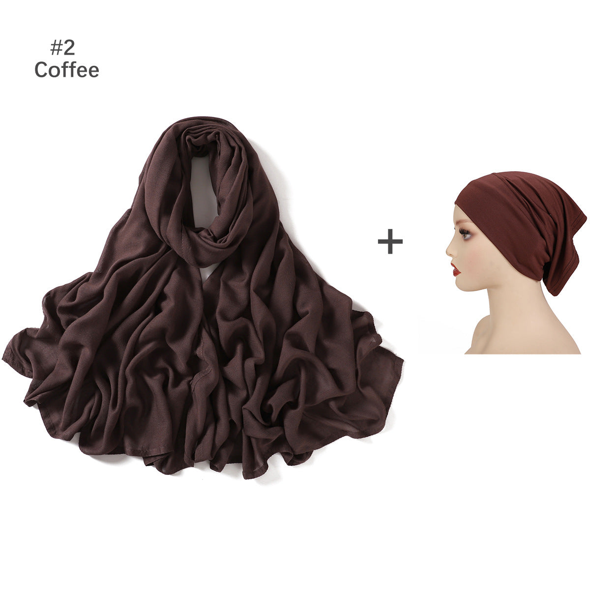 Rayon Scarf and Elastic Cap Set