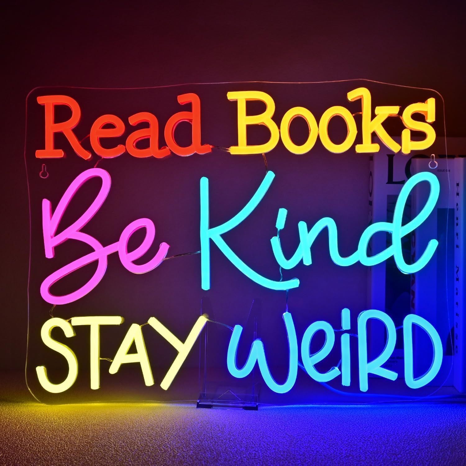 Reading Books Neon Sign